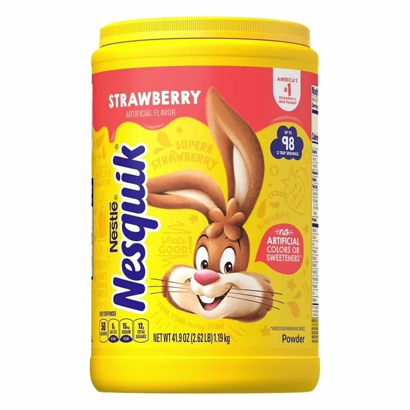 Polvo Nestlé Nesquik Sabor Fresas (Strawberry) - Pote de 41.9 oz (1.19 kg / 2.62 lb)