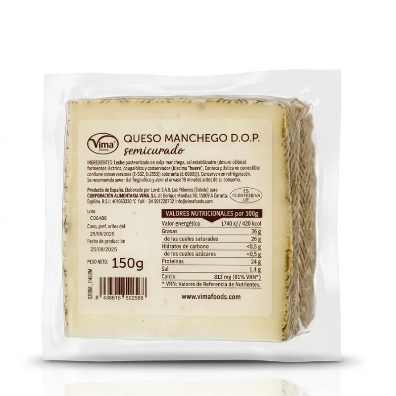 Queso Manchego Semicurado Vima - 150 g