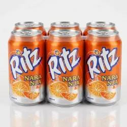 Refresco Ritz sabor Naranja - Paquete de 6 Latas (355 ml / 12 fl oz c/u)