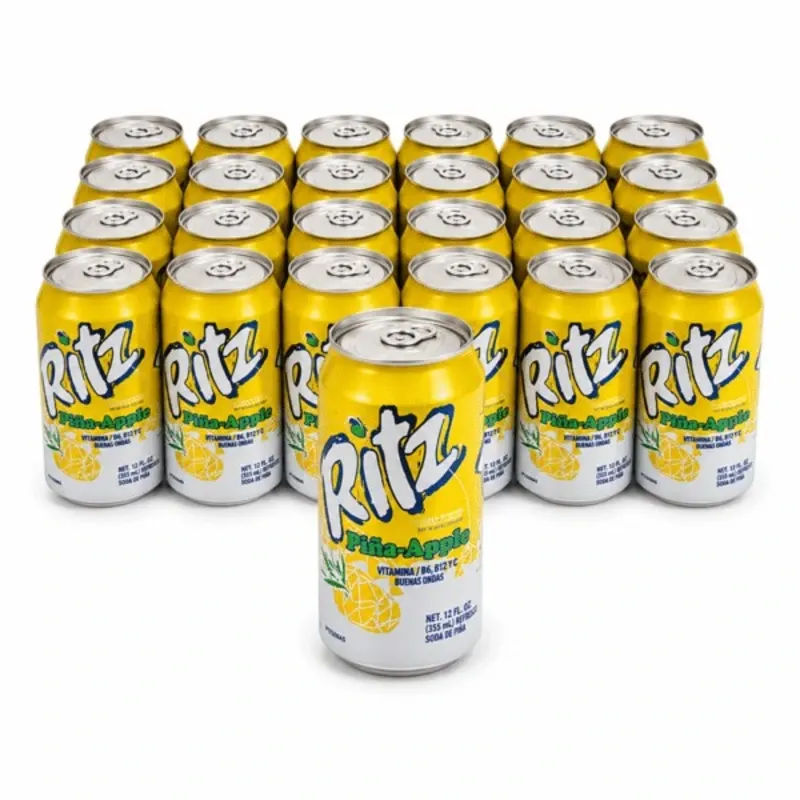 Refresco Ritz sabor Piña-Apple - Paquete de 24 Latas (355 ml / 12 fl oz c/u)