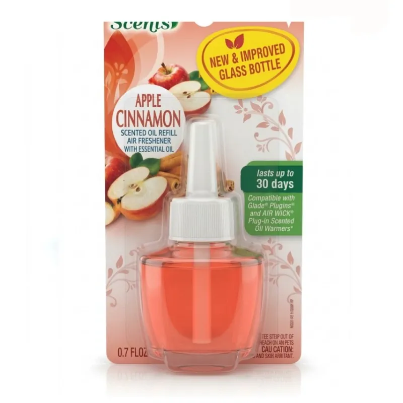 Repuesto de Aceite Aromatizante Líquido Sabor Manzana Canela (Apple Cinnamon) - Envase de Vidrio de 0.7 fl oz (20 ml)
