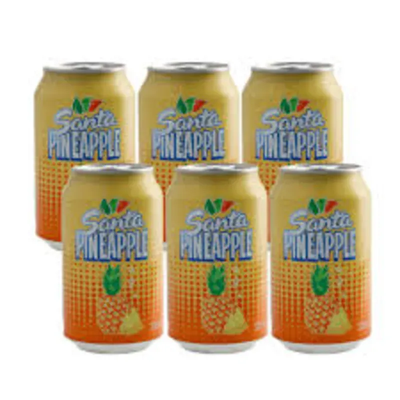 SixPack de refresco de piña gaseado importado SANTA o BRIZO segun disponibilidad