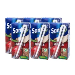 Sixpacks de jugo de manzana