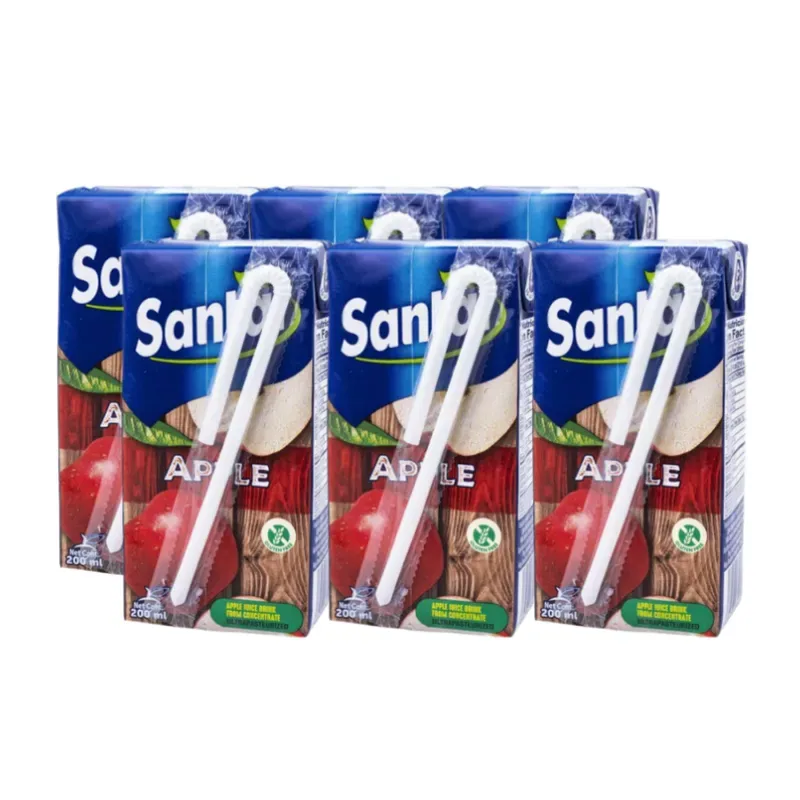 Sixpacks de jugo de manzana