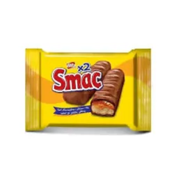 Smac galleta cubierta de caramelo y chocolate