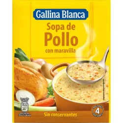 Sopa de pollo con fideos finos 