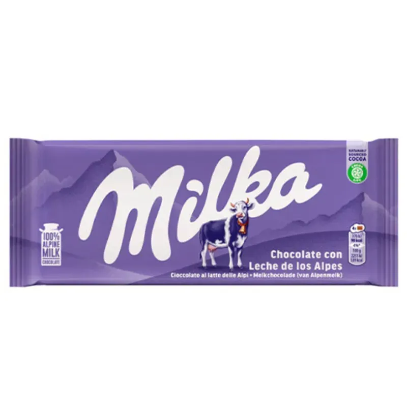 Tableta Milka Chocolate con leche de los alpes - 90g