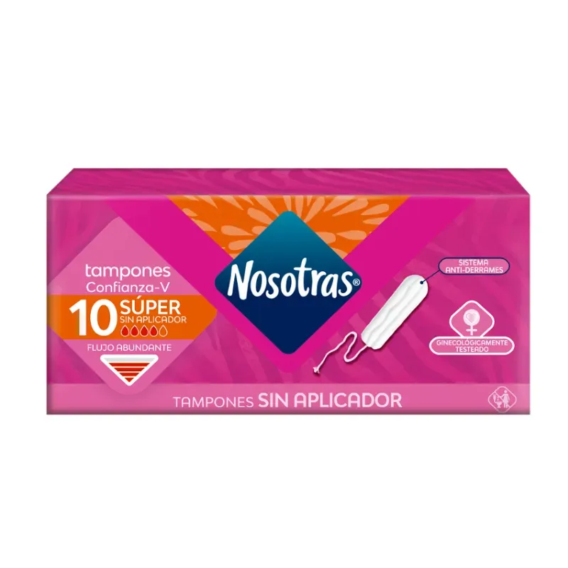 Tampones Nosotras para flujo abundante sin aplicador 