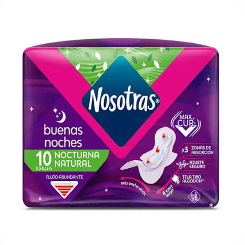 Toallas higienicas naturales buenas noches Nosotras 