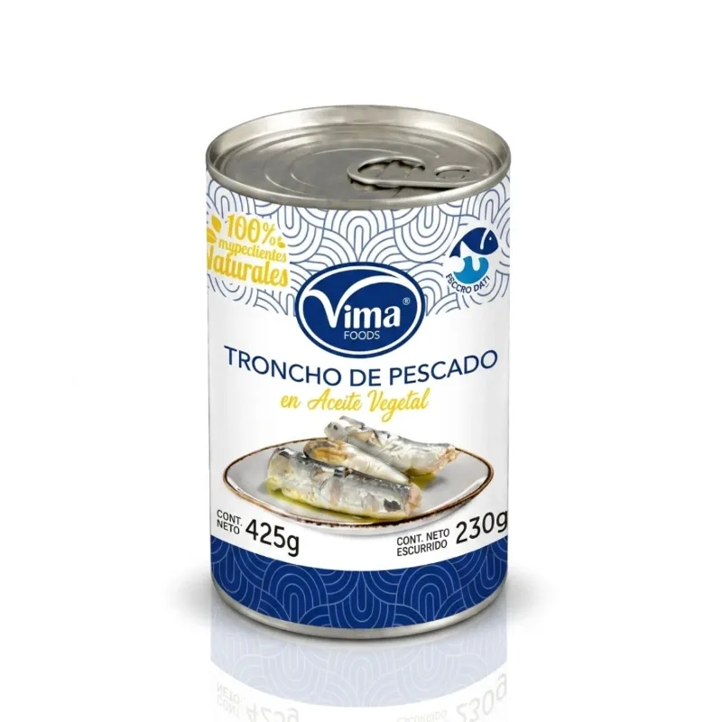 Troncho de Pescado en Aceite Vegetal Vima - 425 g (Peso escurrido: 230 g)