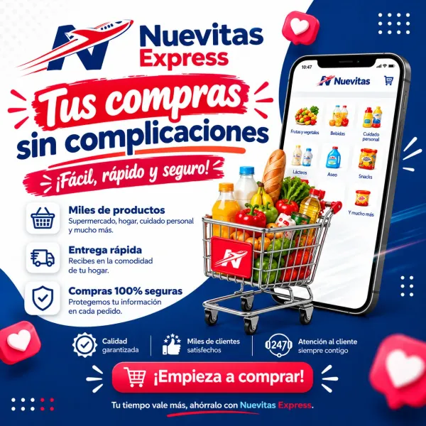📌¿QUIÉNES SOMOS?
Nuevitas Express es un Servicio creado para Facilitar la compra de Productos Esenciales desde Estados Unidos, con entrega Rápida y Segura a tus familiares en Nuevitas, Camagüey.
🛒 ¿QUÉ PRODUCTOS OFERTAMOS?
En nuestro catálogo encontrarás productos esenciales para el día a día:
🍚 Alimentos básicos como:
Arroz/Frijoles/Azúcar/Café/Aceite
🥩 Cárnicos y enlatados como:
Pollo/Carne de Cerdo y Carnero/Picadillos/Jamones/Latas de Spam
🧼 Artículos de Aseo Personal y del Hogar
🥤Bebidas como:
Refrescos/Maltas/Jugos/Yogurt/Cervezas
🏡 Artículos para la casa
🍪Confituras para los más pequeños
🎁Combos de todo Tipo
🫶Todo seleccionado con Calidad, Buen Precio y Pensando en la Familia.
🎁 SOBRE LOS COMBOS?
Nuestros combos son Flexibles y Personalizables.
El cliente puede:
📤Quitar / ♻️Cambiar / o 📥Agregar productos
Nos Adaptamos a tus Necesidades para que envíes Exactamente lo que Tu Familia Necesita.
🚚 ENTREGAS?
Entregas Rápidas y Seguras en Nuevitas.
Primero se Entrega, Luego se Revisa el Pedido y por Último se Paga.
💳 PAGO?
El pago No se realiza a través de esta página, se hace luego de enviar el pedido al contacto de los administradores por vía WhatsApp.
Por el momento, el pago solo es por Zelle o Usd en Efectivo, se realiza después de la entrega y una vez que sus familiares hayan revisado toda la mercancía.
🎀Que quede Complacido es Nuestra Prioridad