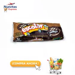 Set de 12 Paquetes de Galleticas Escolares de Chocolate