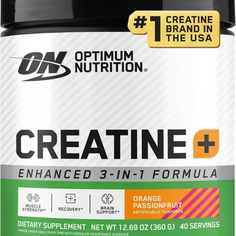 Creatina Optimum Nutrition sabor Naranja y Fruta de la pasión.