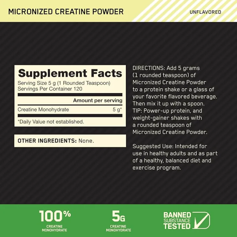 Creatina monohidratada Optimun Nutrition