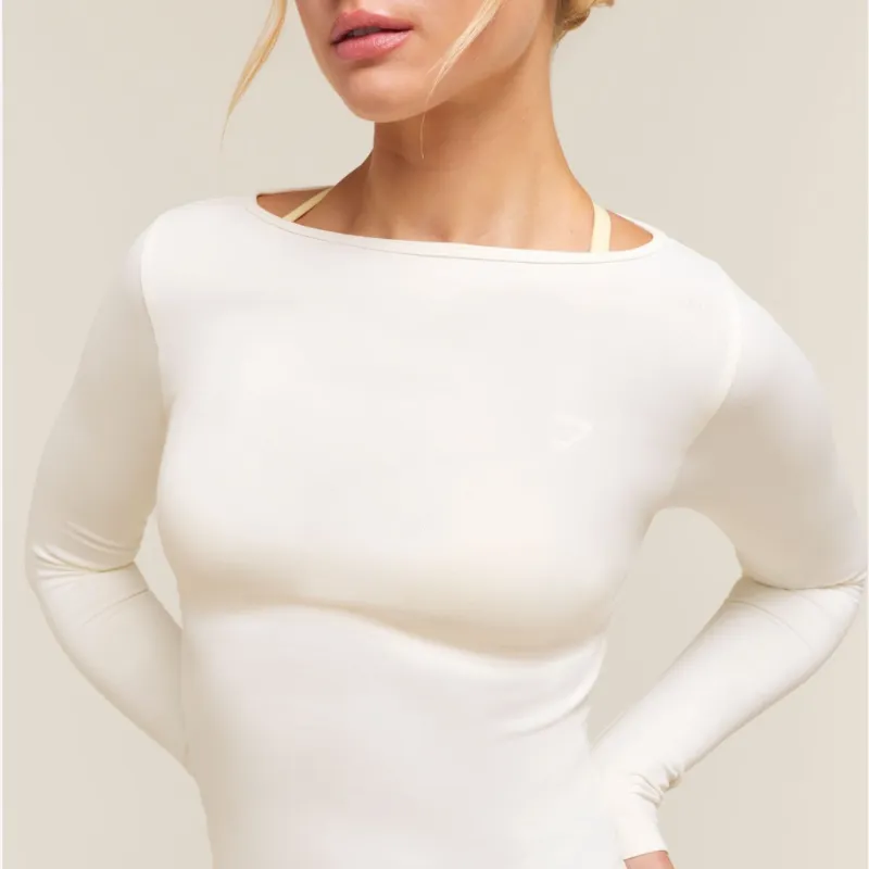 Everyday Seamless Wide Neck Long Sleeve Top