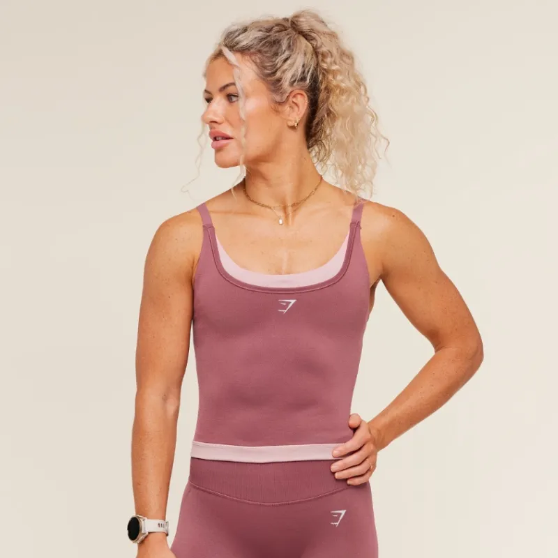 Relay Seamless Midi Tank Rosado / M