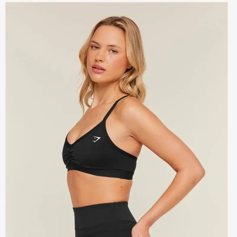 Top Ruched Strappy Negro / M