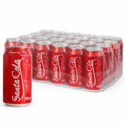 Caja de refresco gaseado de cola Santa