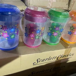 ✨Juego de Jarra de plástico con 4 vasos