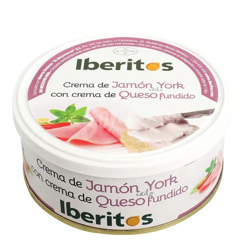 Crema de Jamón York con Crema de Queso Fundido Iberitos en lata 250 g