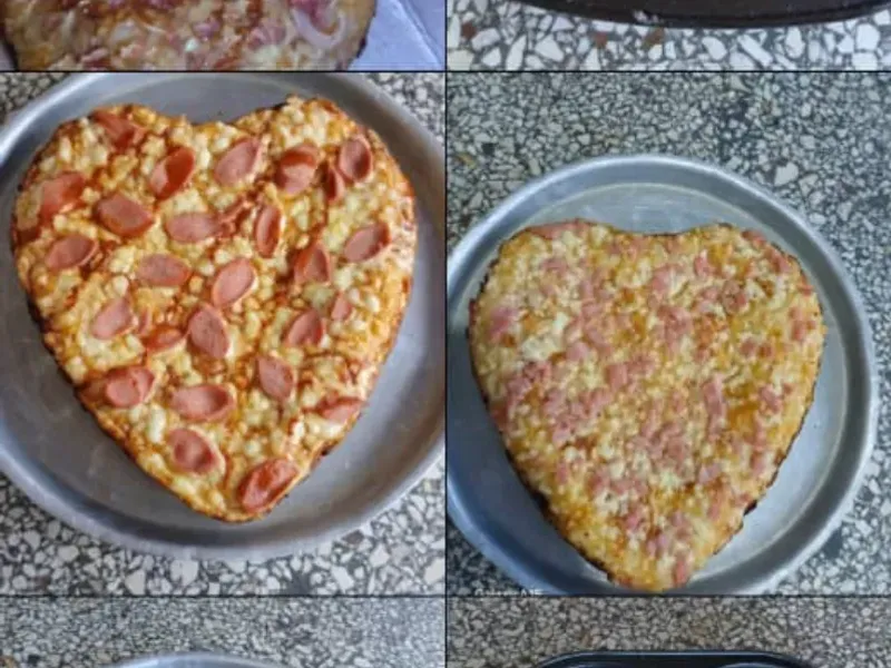 Pizza en forma de corazón 💖