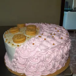 Panetela de merengue con galleticas 