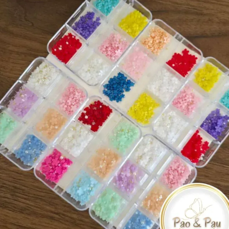 Flores de resina variadas colores vivos