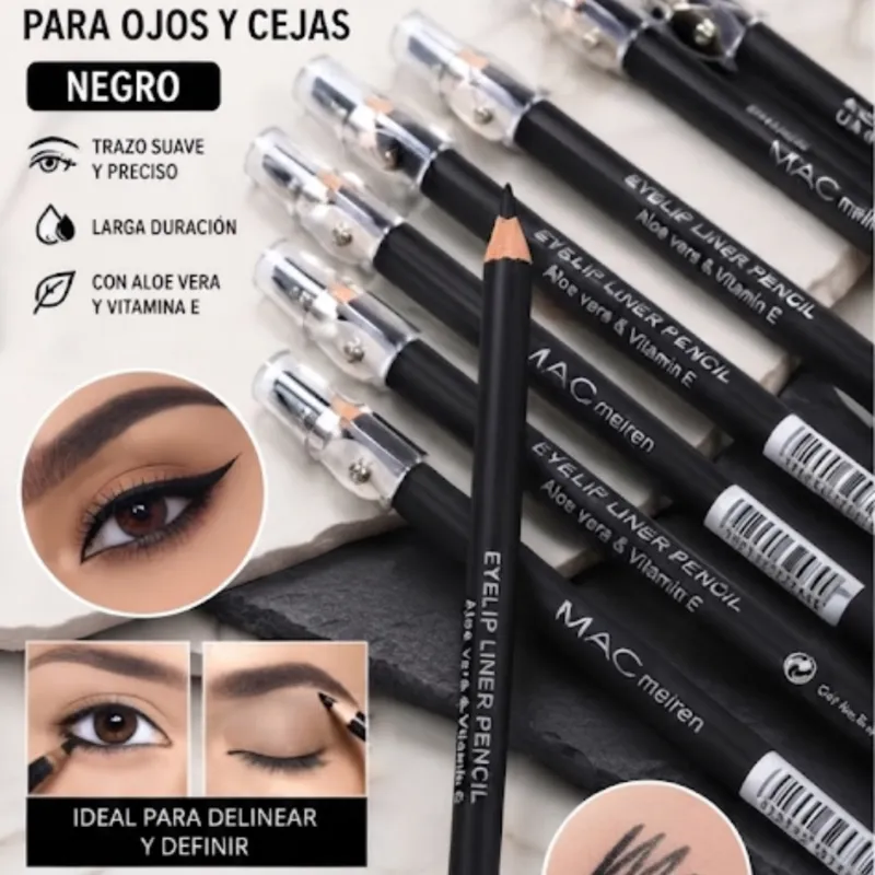 Lapiz negro para ojos y cejas