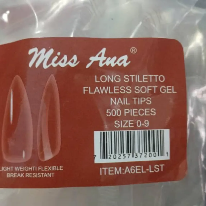 Long stiletto soft gel 550 u