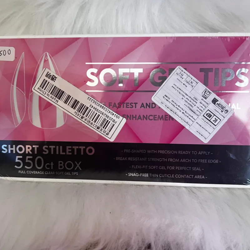 Short stiletto Soft gel tips 550 u