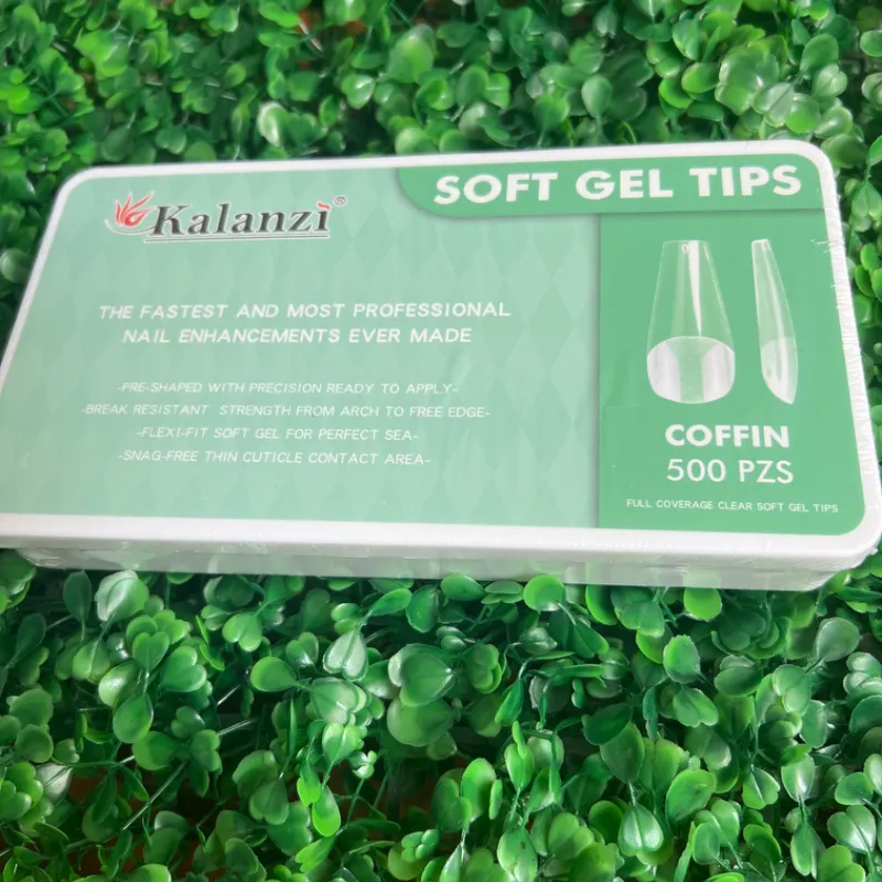 Soft gel Tips coffin 500 piezas