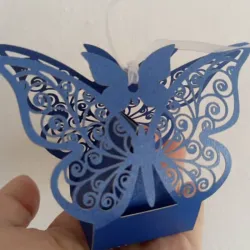 Centro de mesa troquelado mariposa azul