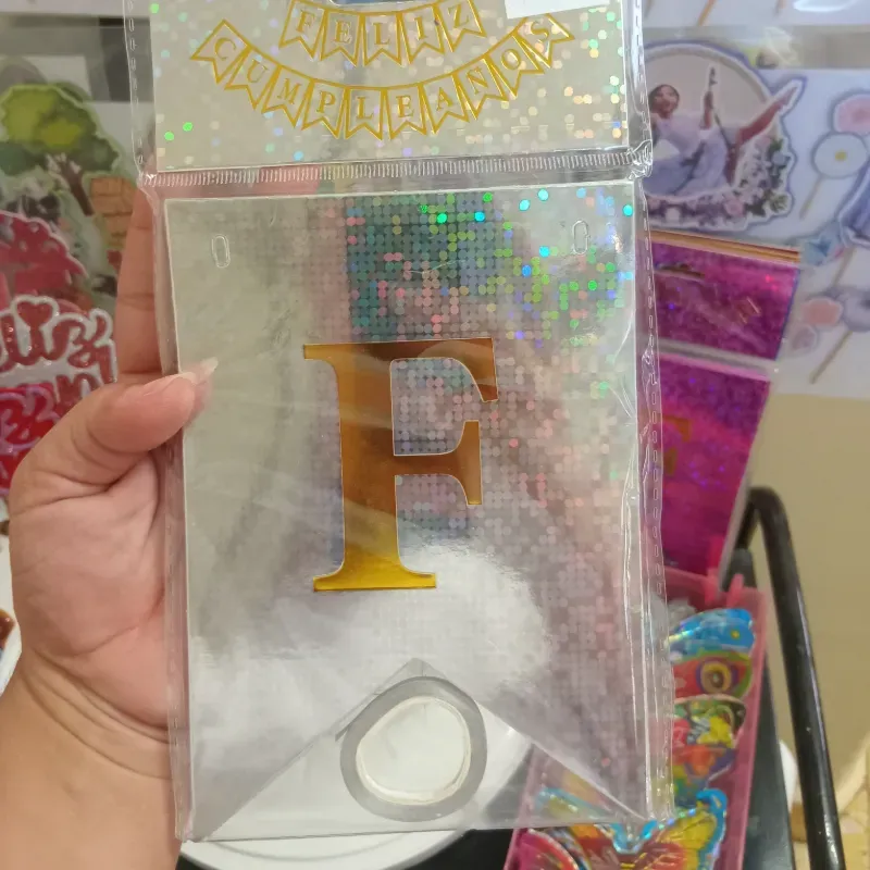 Cartel Feliz cumpleaños para colgar | plata