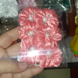 Flores de tela | rosa salmón 6x