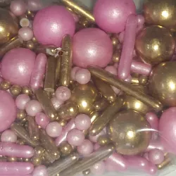 Perla rosa claro+dorado 50g