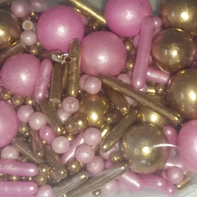 Perla rosa claro+dorado 50g