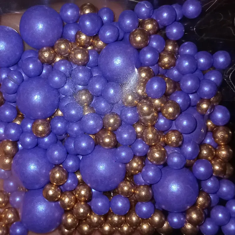 Perlas morado+dorado 50g