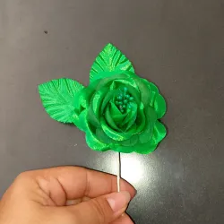 Rosa de tela | color verde brillante 