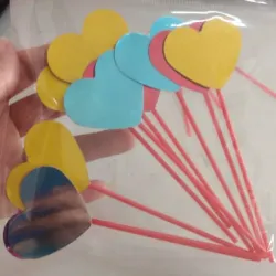 Set 12 corazones para cupcake