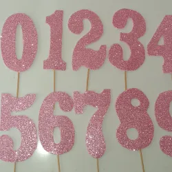 Set de 10 números rosa claro