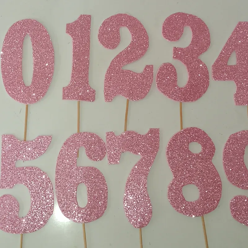 Set de 10 números rosa claro
