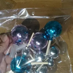 Set de bolas |  morado+azul claro+ plata