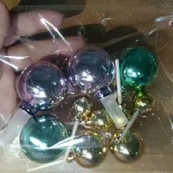 Set de bolas |  morado+verde claro+oro