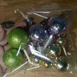 Set de bolas | verde claro+morado+dorado