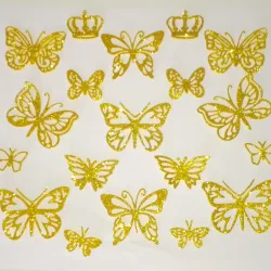 Set de mariposas dorado oscuro