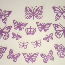 Set de mariposas morado claro