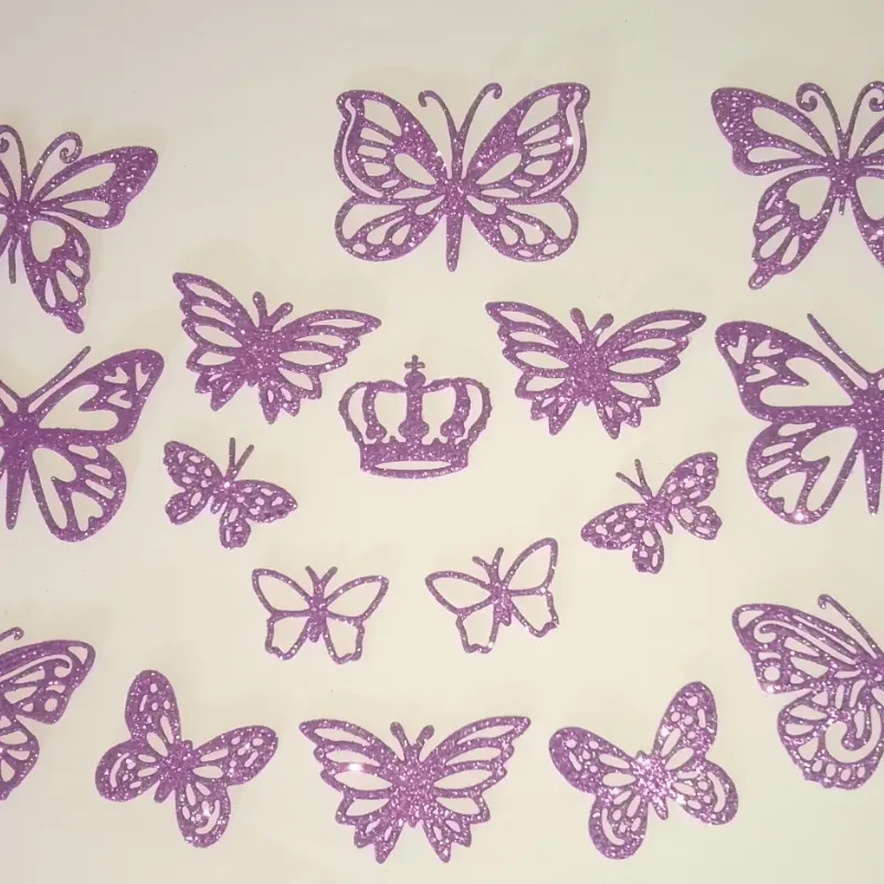 Set de mariposas morado claro