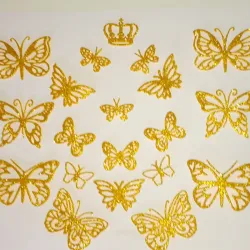 Set de mariposas dorado amarillo