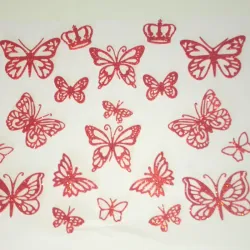 Set de mariposas rojo