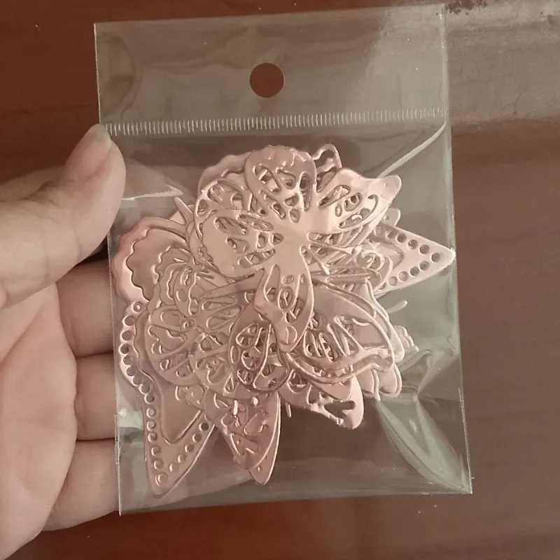 Set de mariposas rosa gold